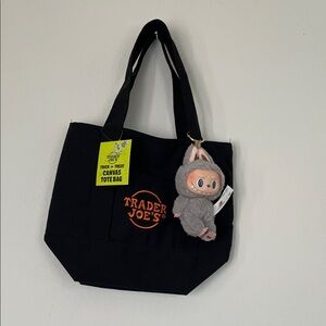 Trader Joe's Black Canvas Tote Bag